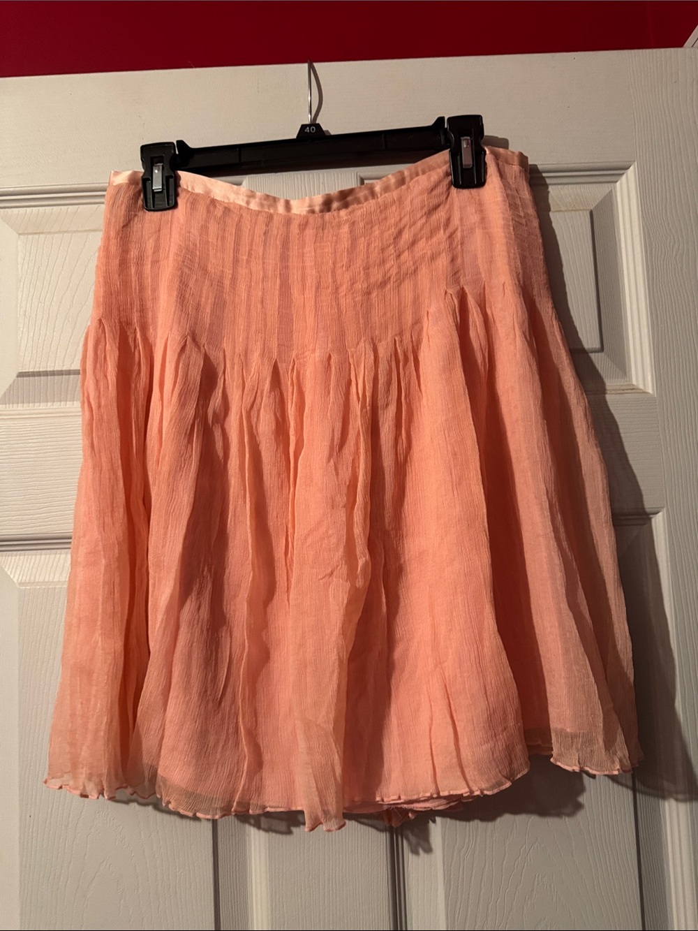 WD.NY Peach Flowy Gathered Skirt